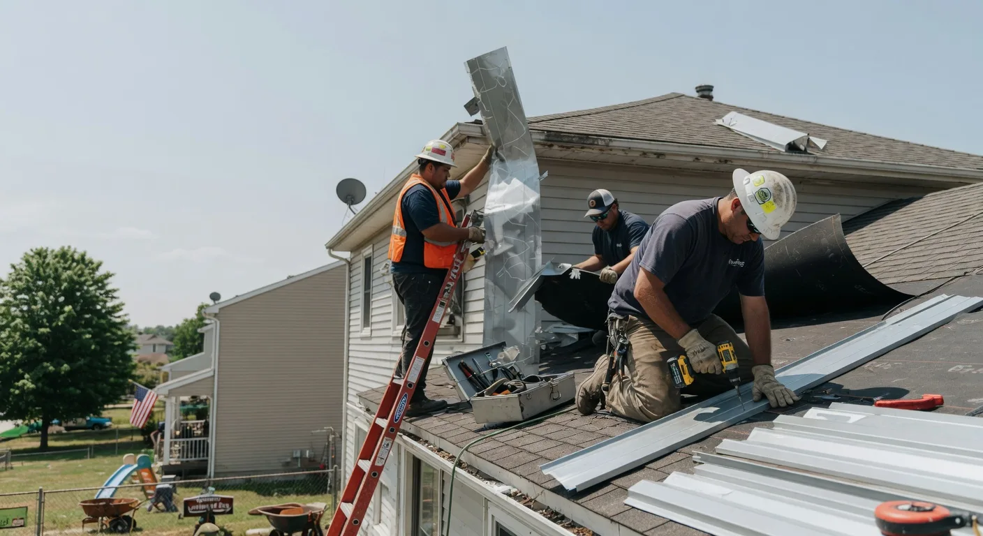 Storm Damage Metal Roof Repair in Ashville, PA